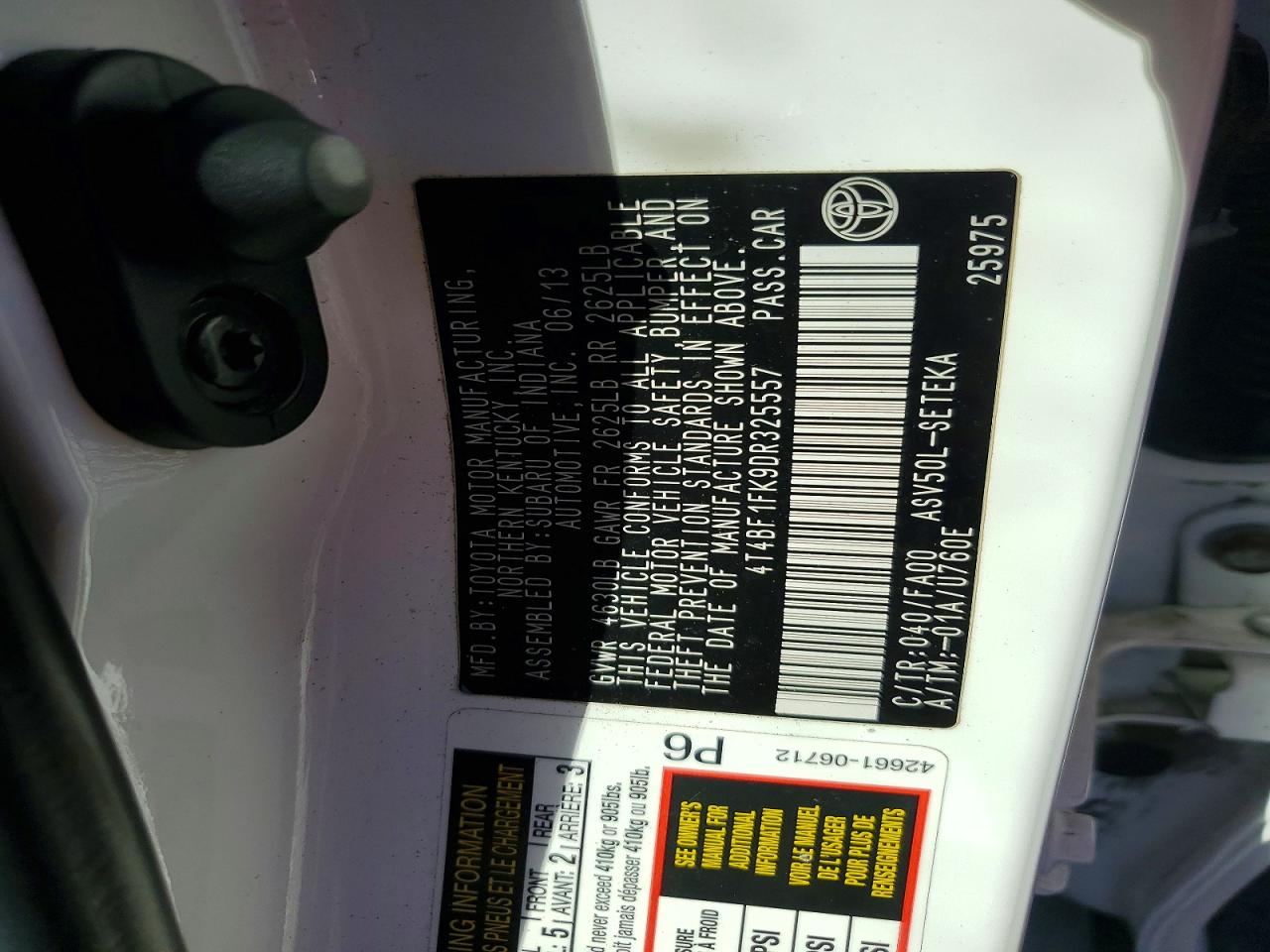 2013 TOYOTA CAMRY