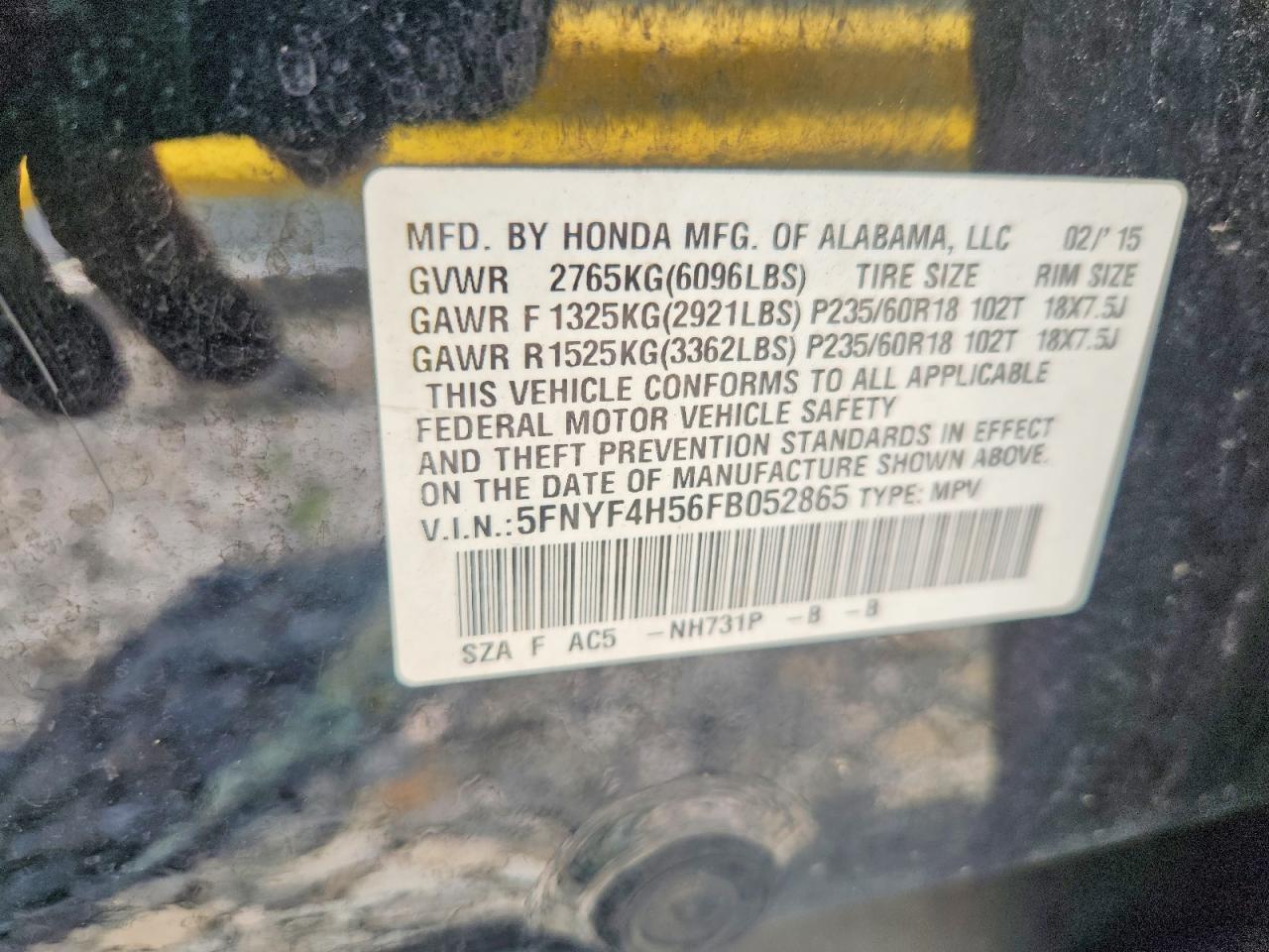 2015 HONDA PILOT