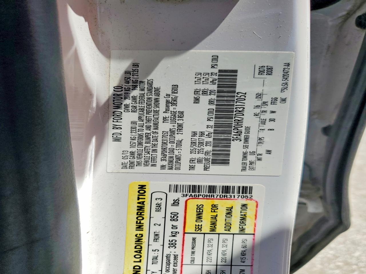 2013 FORD FUSION