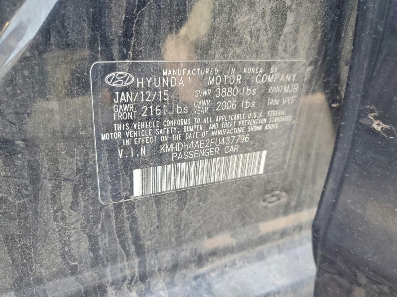 2015 HYUNDAI ELANTRA