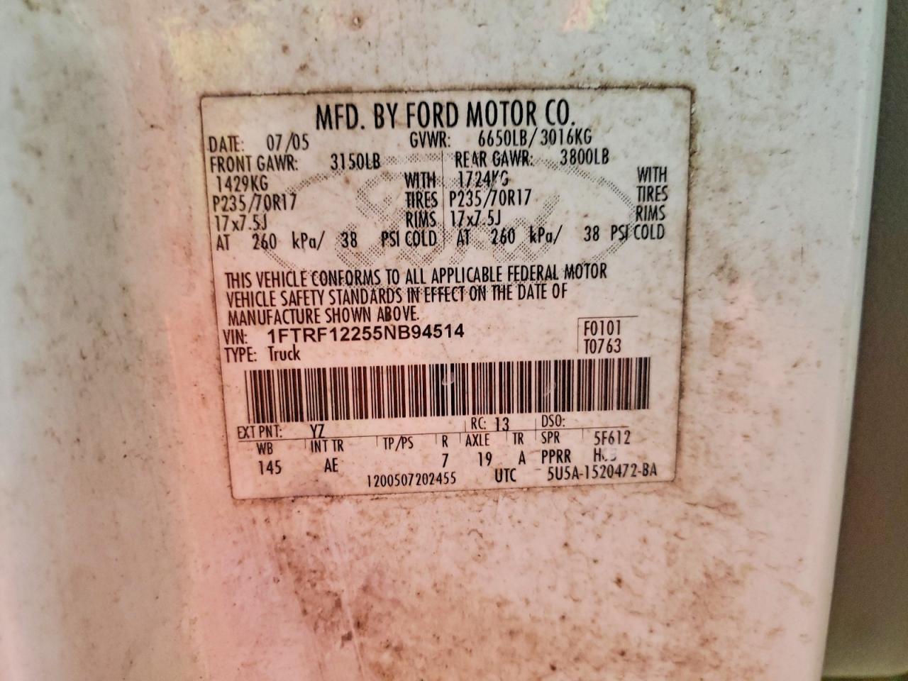2005 FORD F150