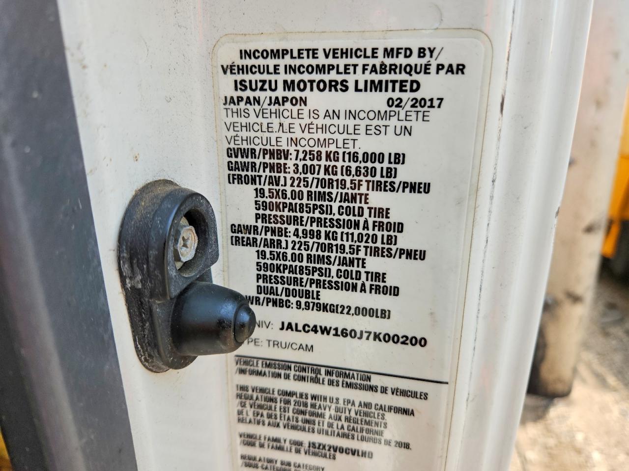 2018 ISUZU ALL OTHER