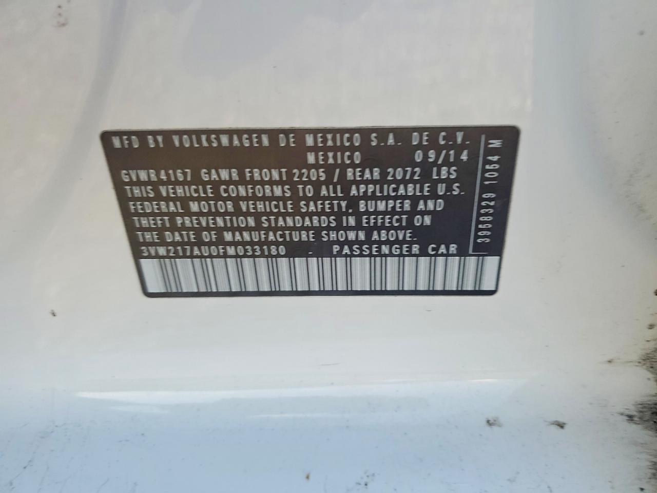 2015 VOLKSWAGEN GOLF