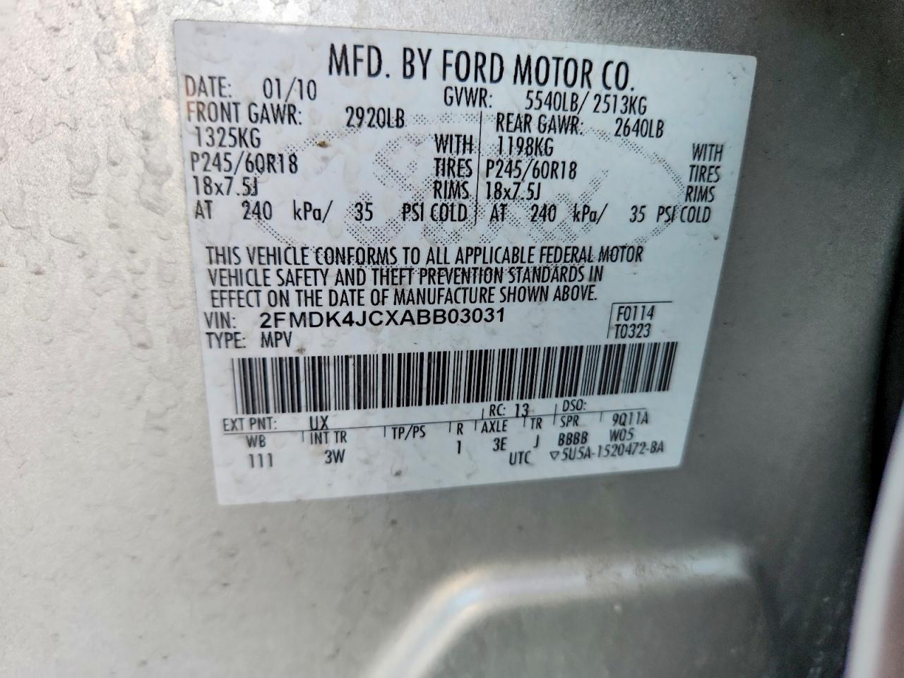 2010 FORD EDGE