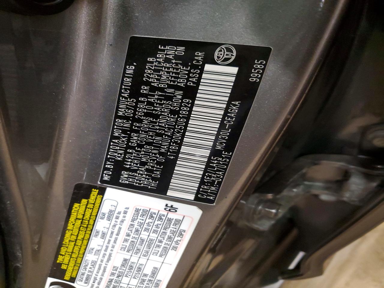 2005 TOYOTA CAMRY