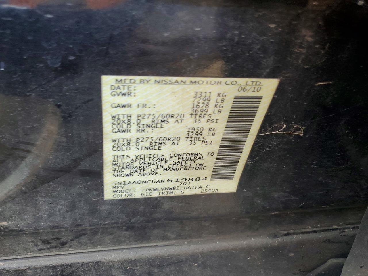 2010 NISSAN ARMADA