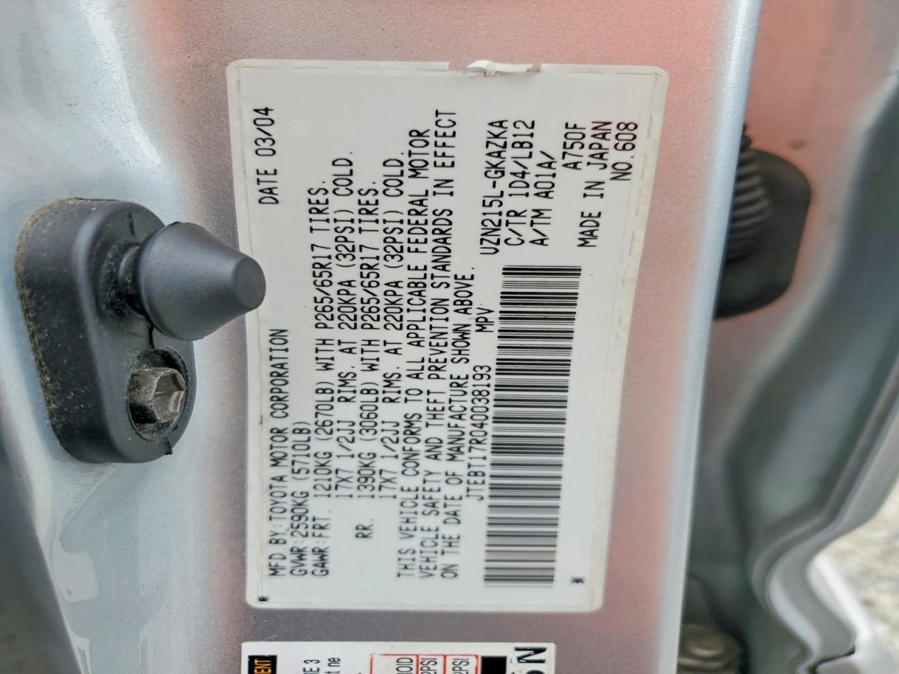 2004 TOYOTA 4RUNNER