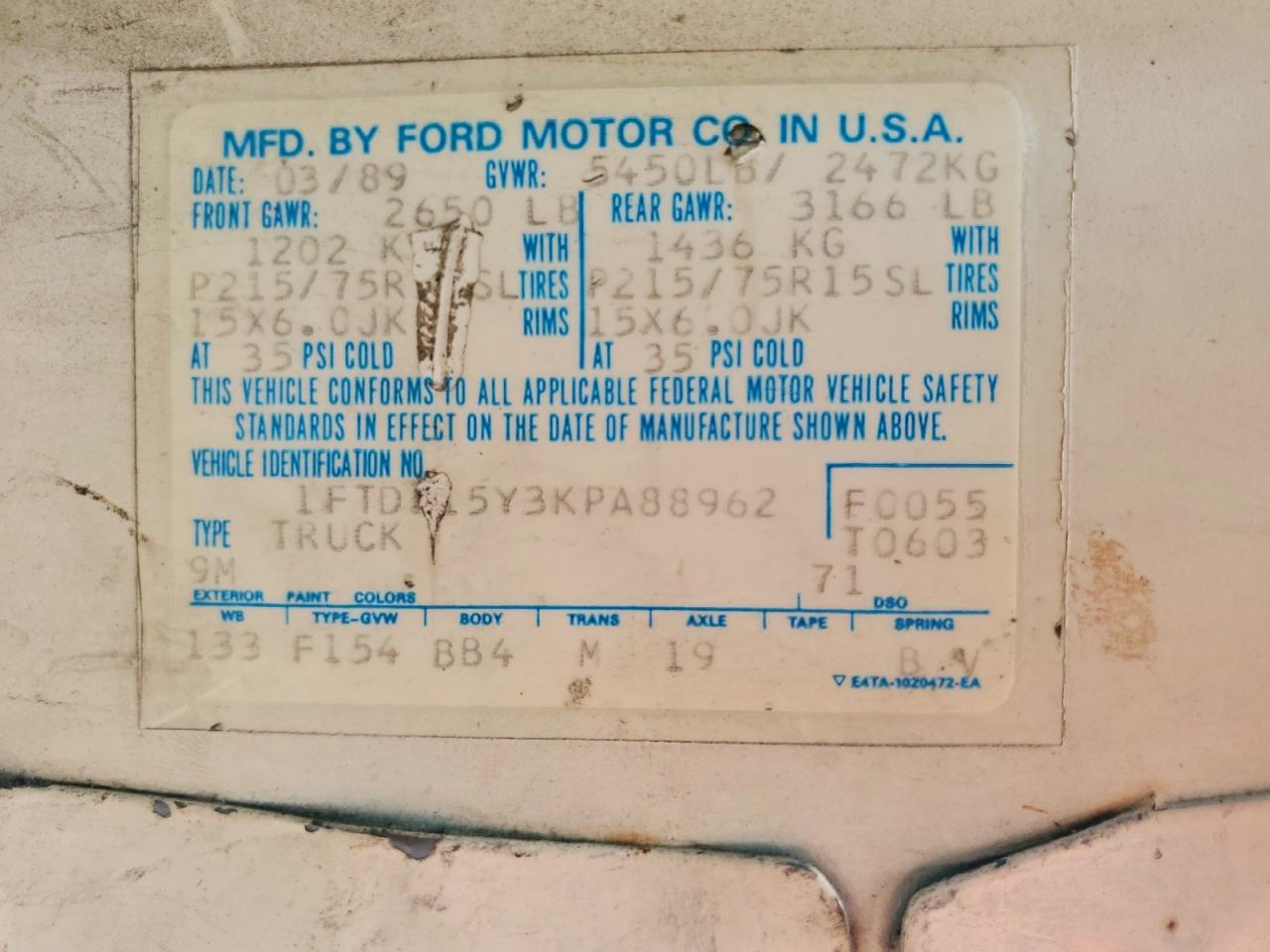 1989 FORD All Models