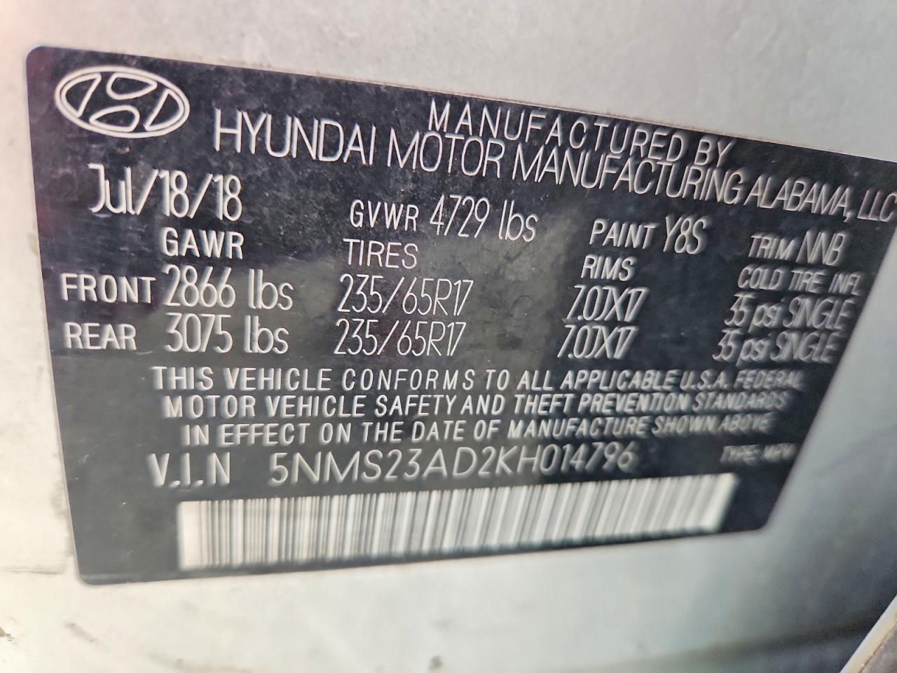 2019 HYUNDAI SANTA FE
