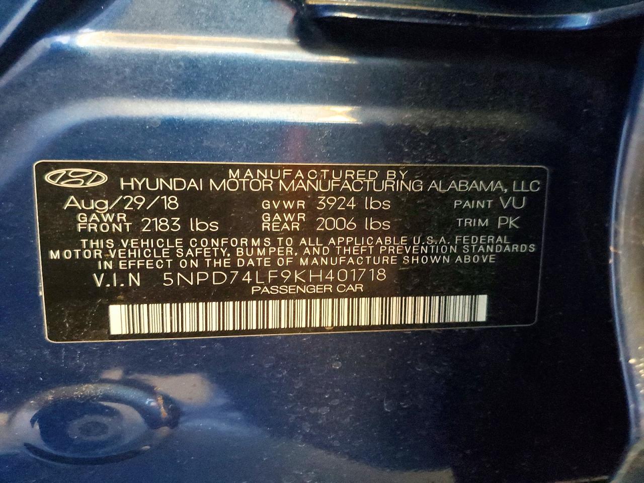 2019 HYUNDAI ELANTRA