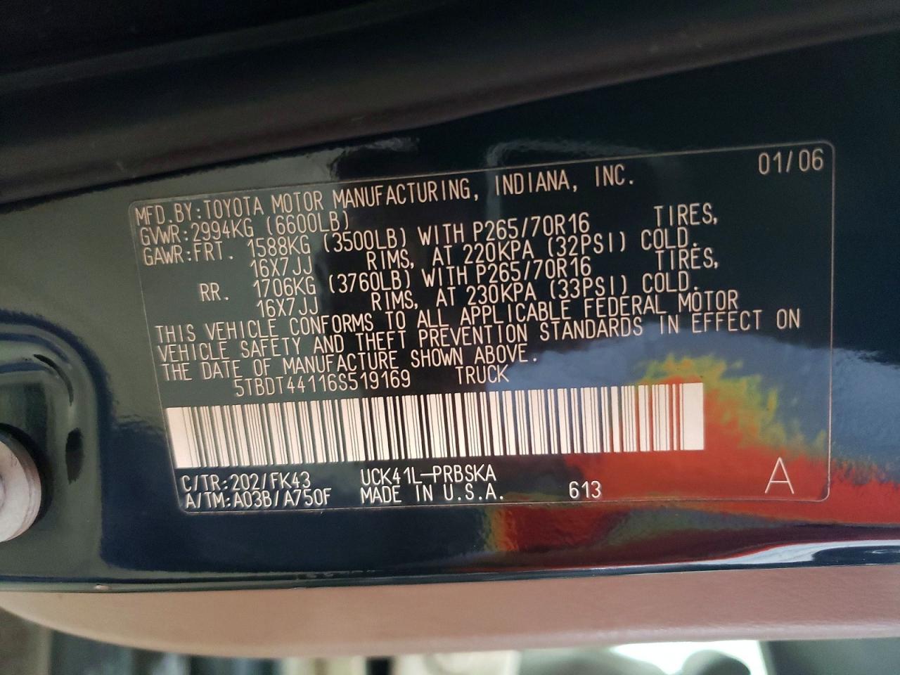 2006 TOYOTA TUNDRA