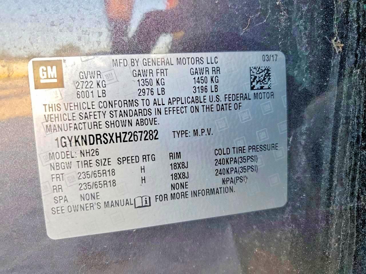 2017 CADILLAC XT5