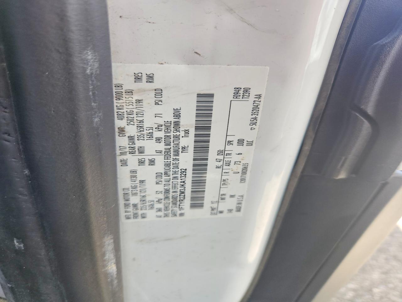 2018 FORD TRANSIT