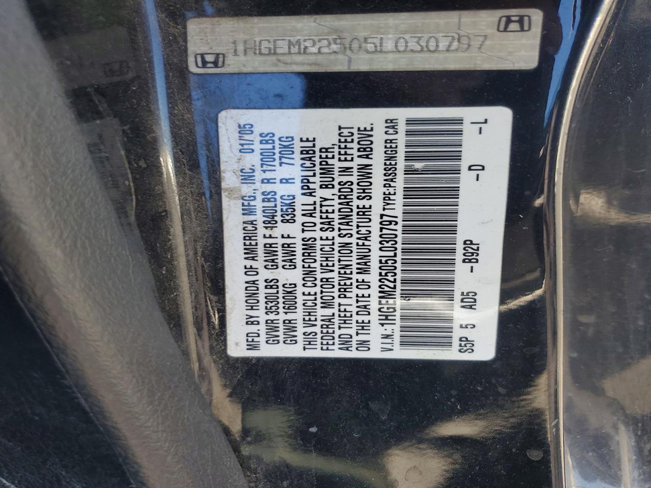 2005 HONDA CIVIC