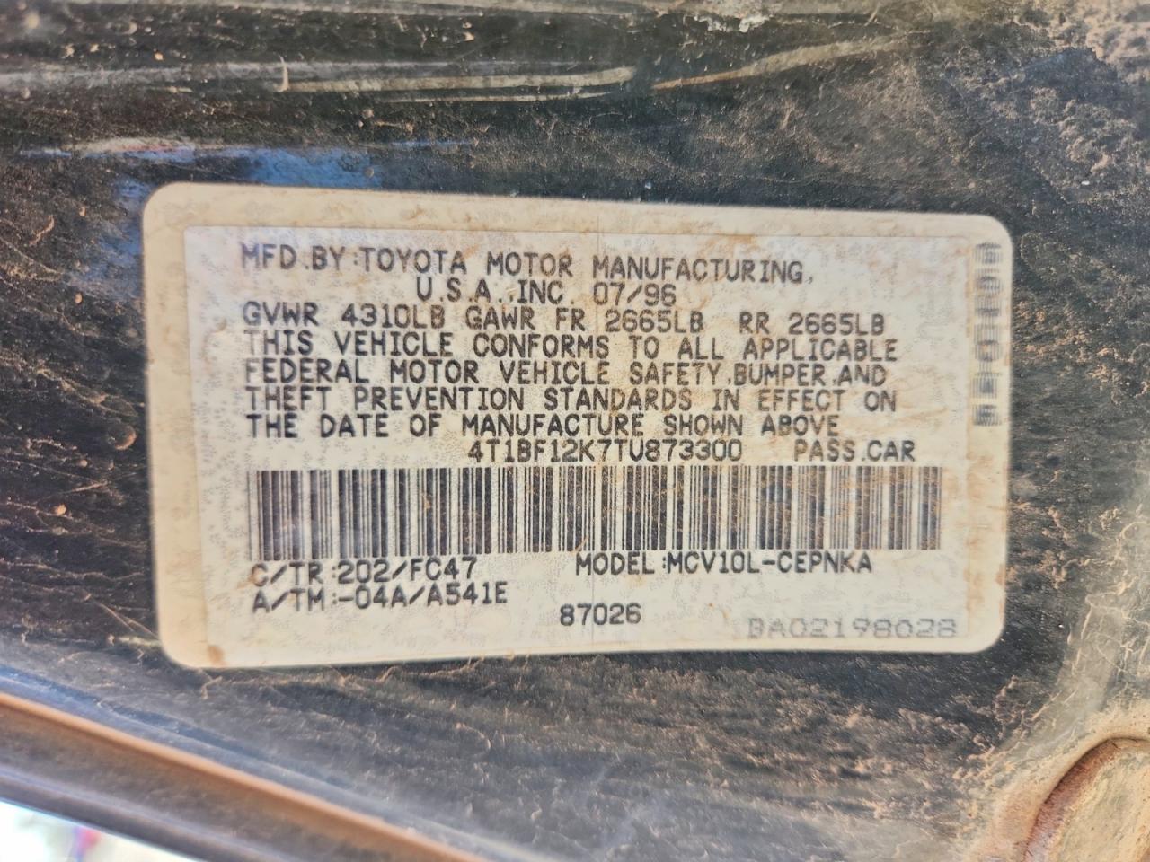 1996 TOYOTA CAMRY