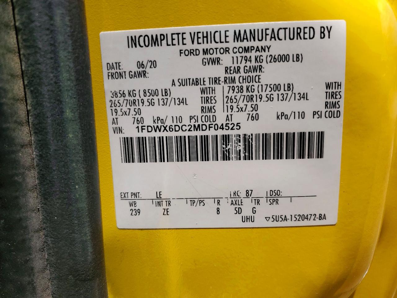2021 FORD F650