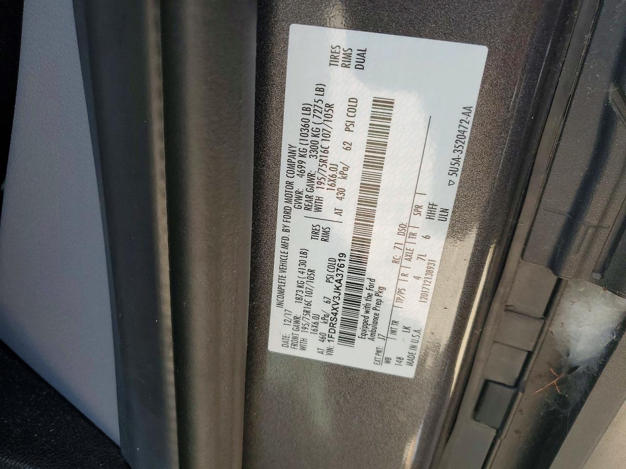 2018 FORD TRANSIT