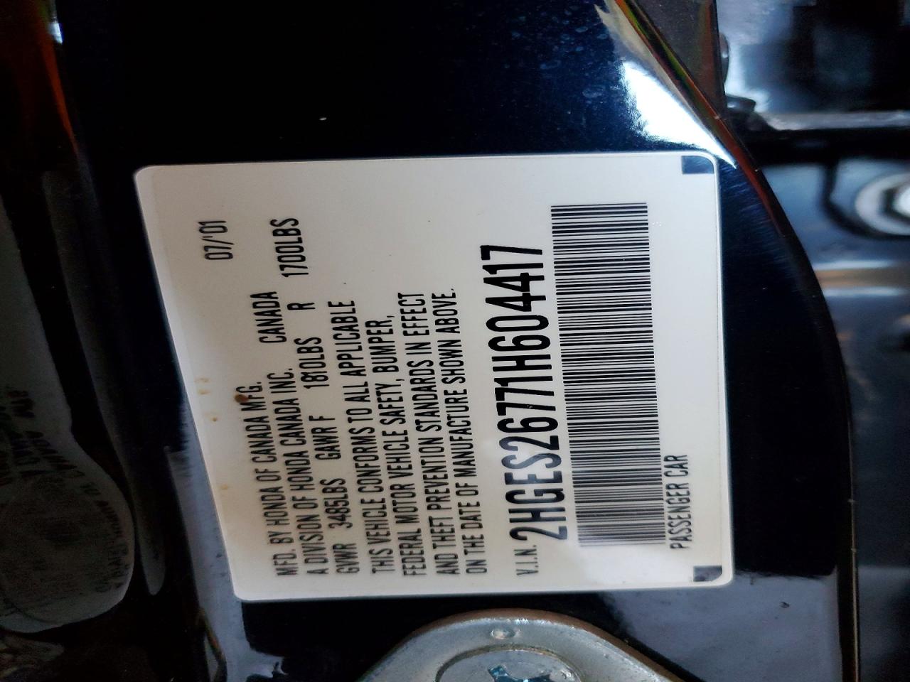 2001 HONDA CIVIC