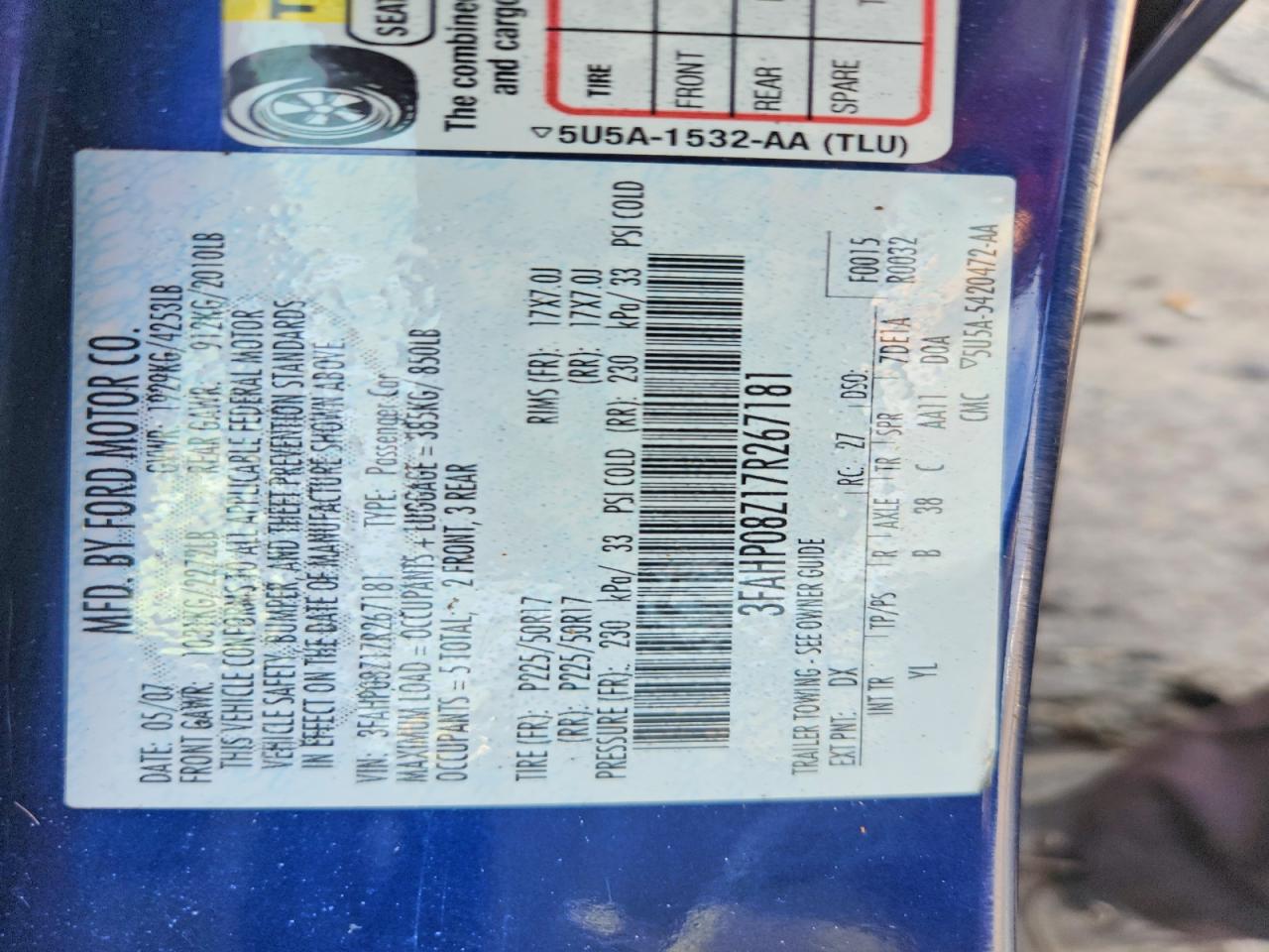 2007 FORD FUSION