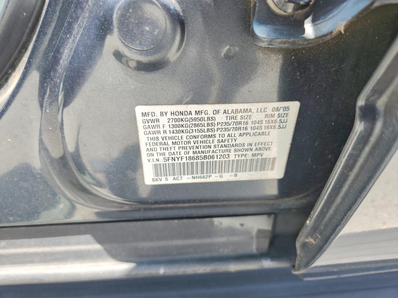 2005 HONDA PILOT