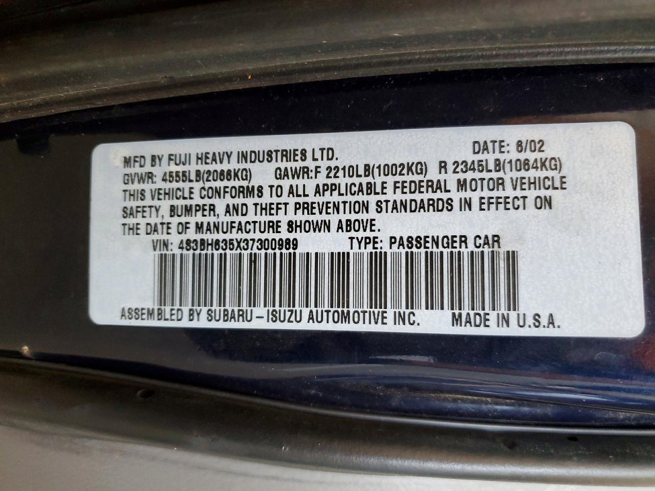 2003 SUBARU LEGACY L