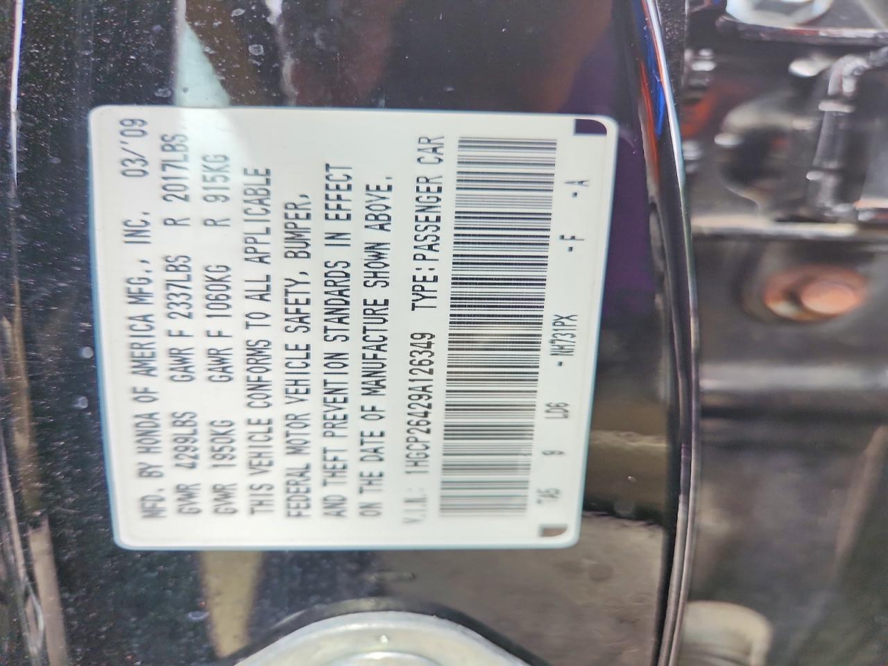 2009 HONDA ACCORD
