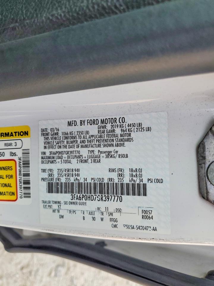 2016 FORD FUSION