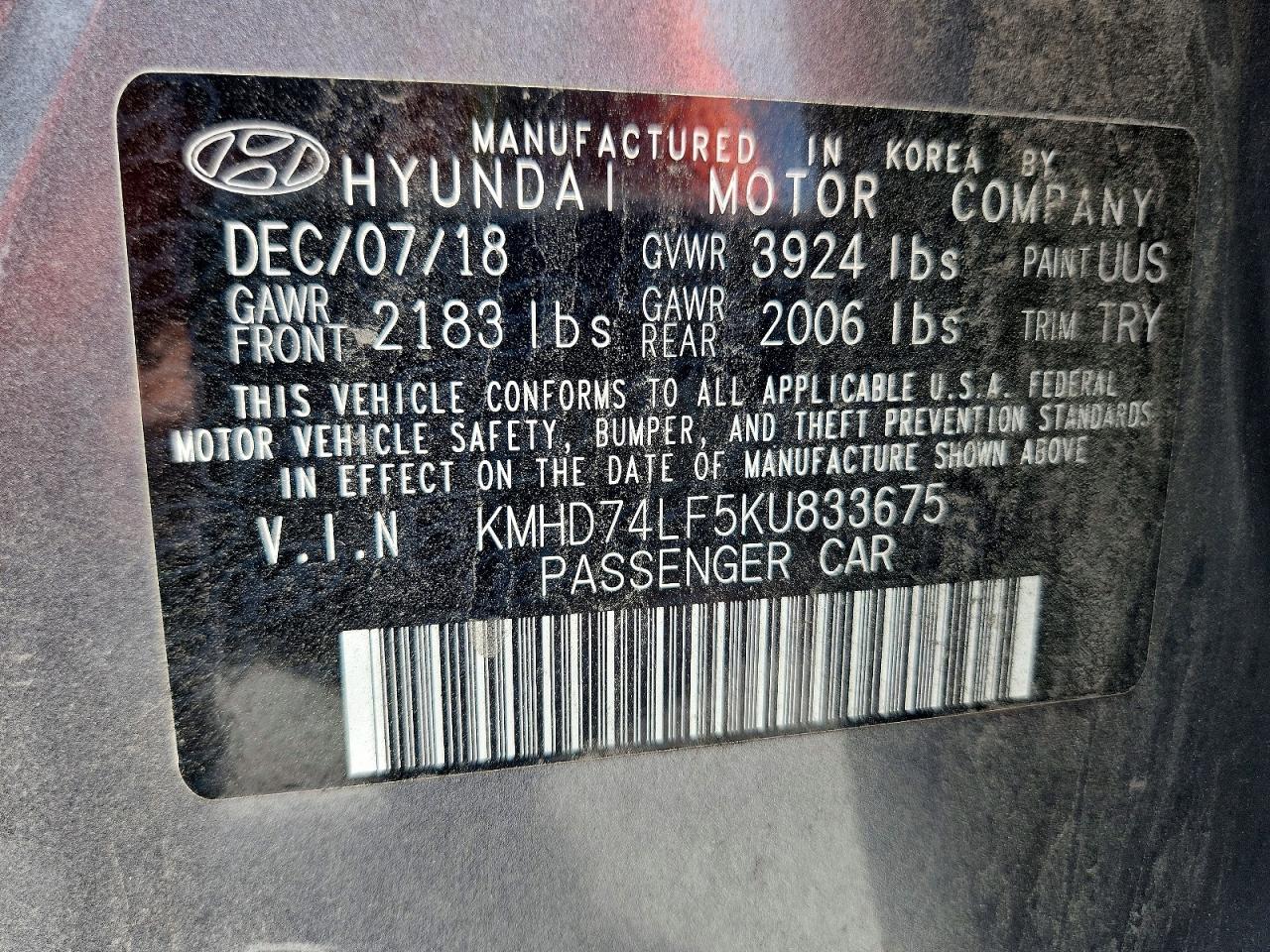 2019 HYUNDAI ELANTRA