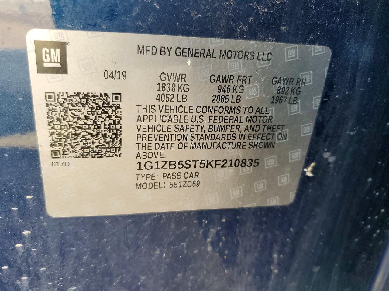 2019 CHEVROLET MALIBU