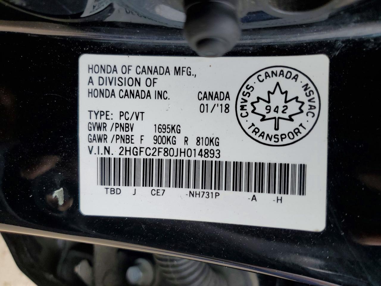 2018 HONDA CIVIC