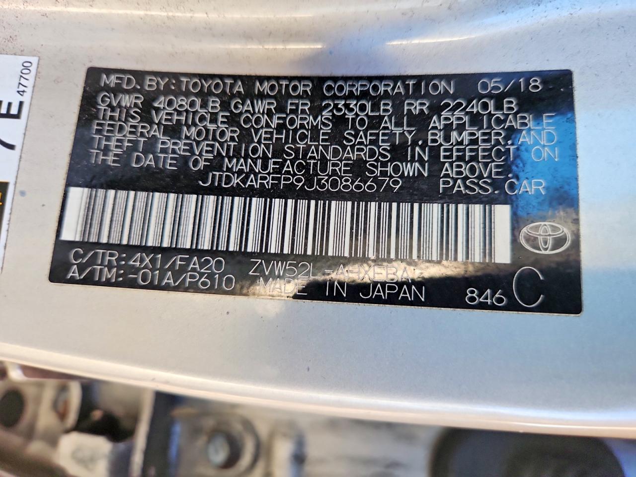 2018 TOYOTA PRIUS