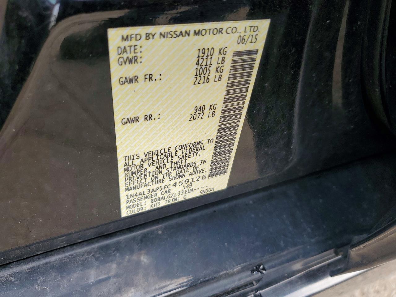 2015 NISSAN ALTIMA