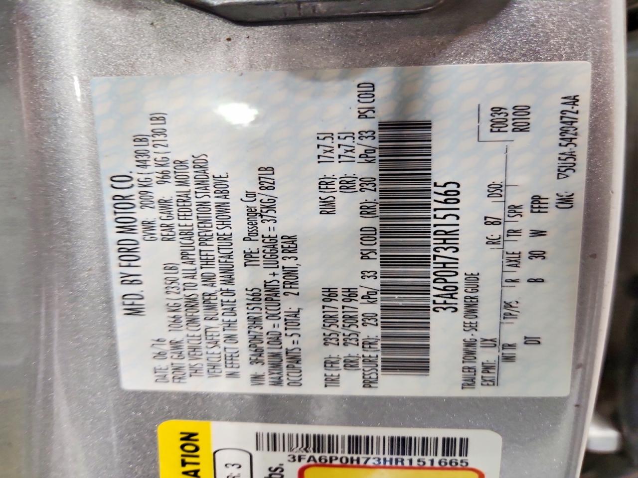 2017 FORD FUSION