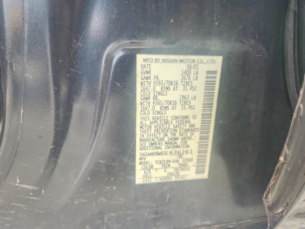 2005 NISSAN XTERRA