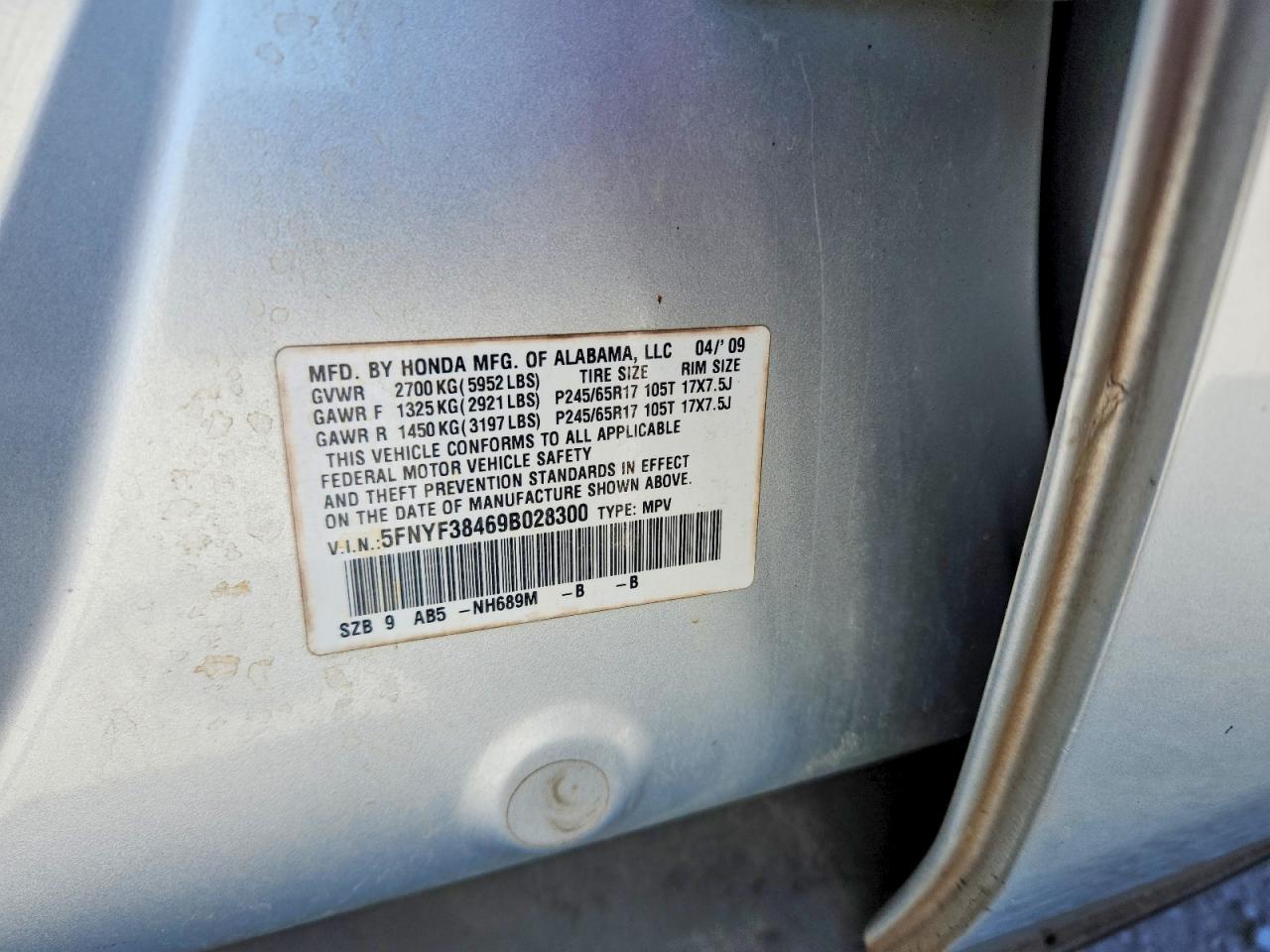 2009 HONDA PILOT