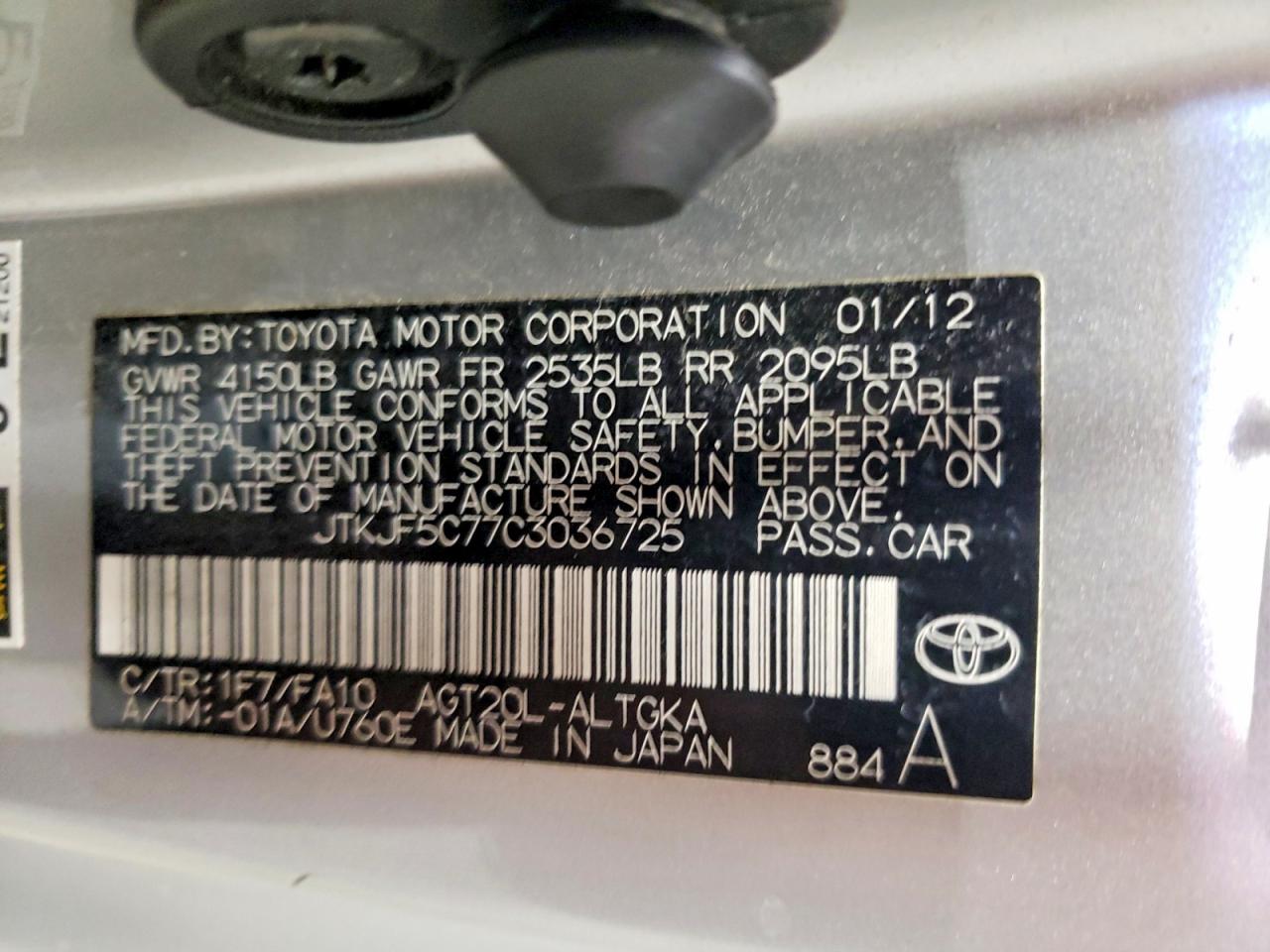 2012 SCION TC