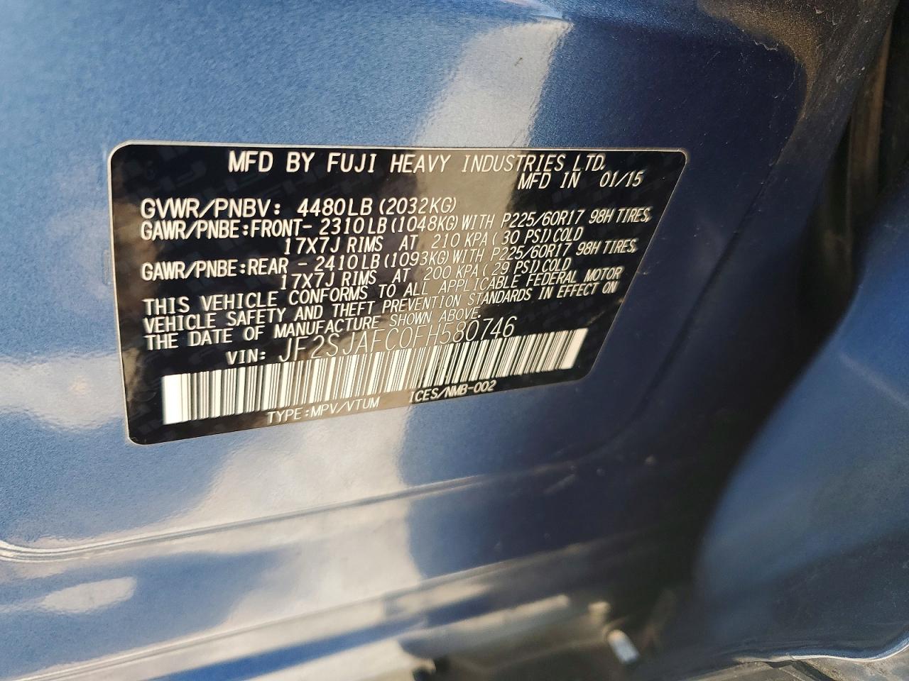 2015 SUBARU FORESTER