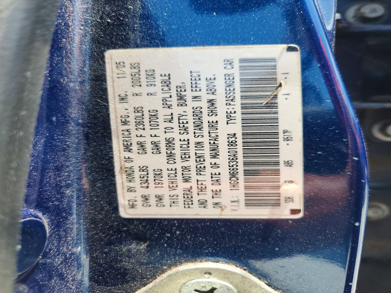2006 HONDA ACCORD