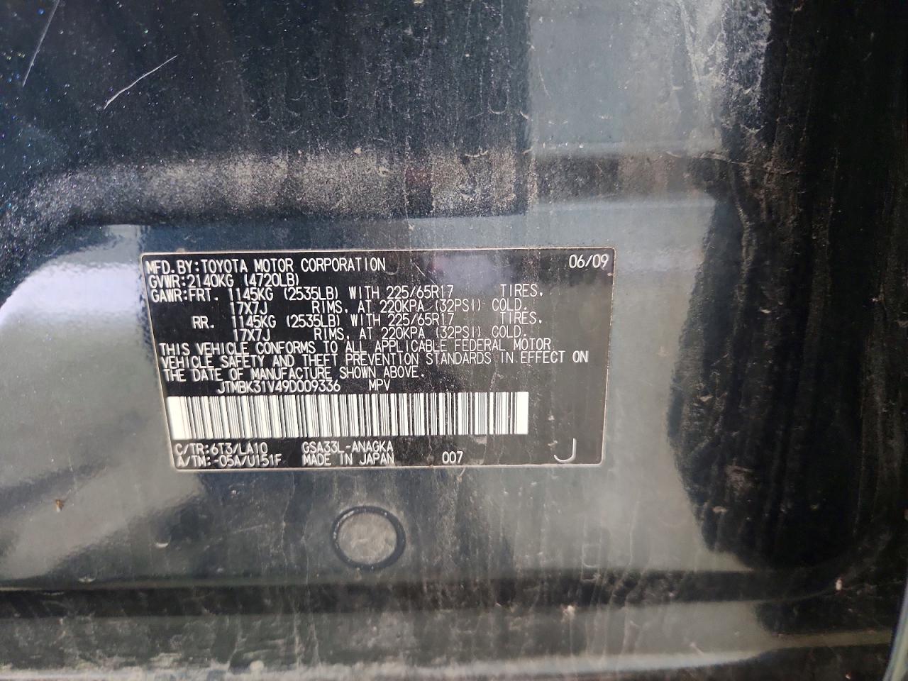 2009 TOYOTA RAV4