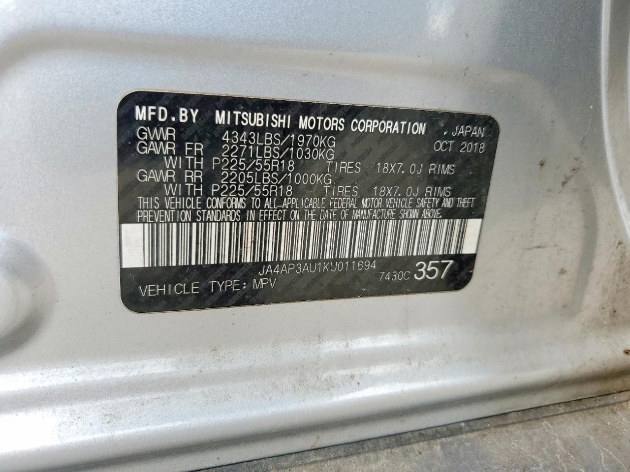 2019 MITSUBISHI OUTLANDER