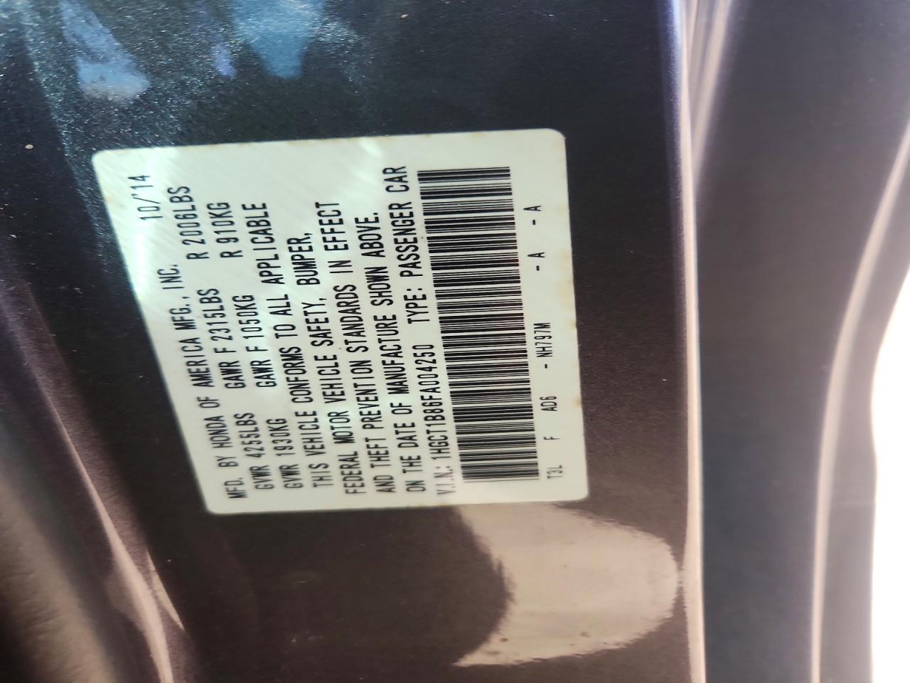 2015 HONDA ACCORD