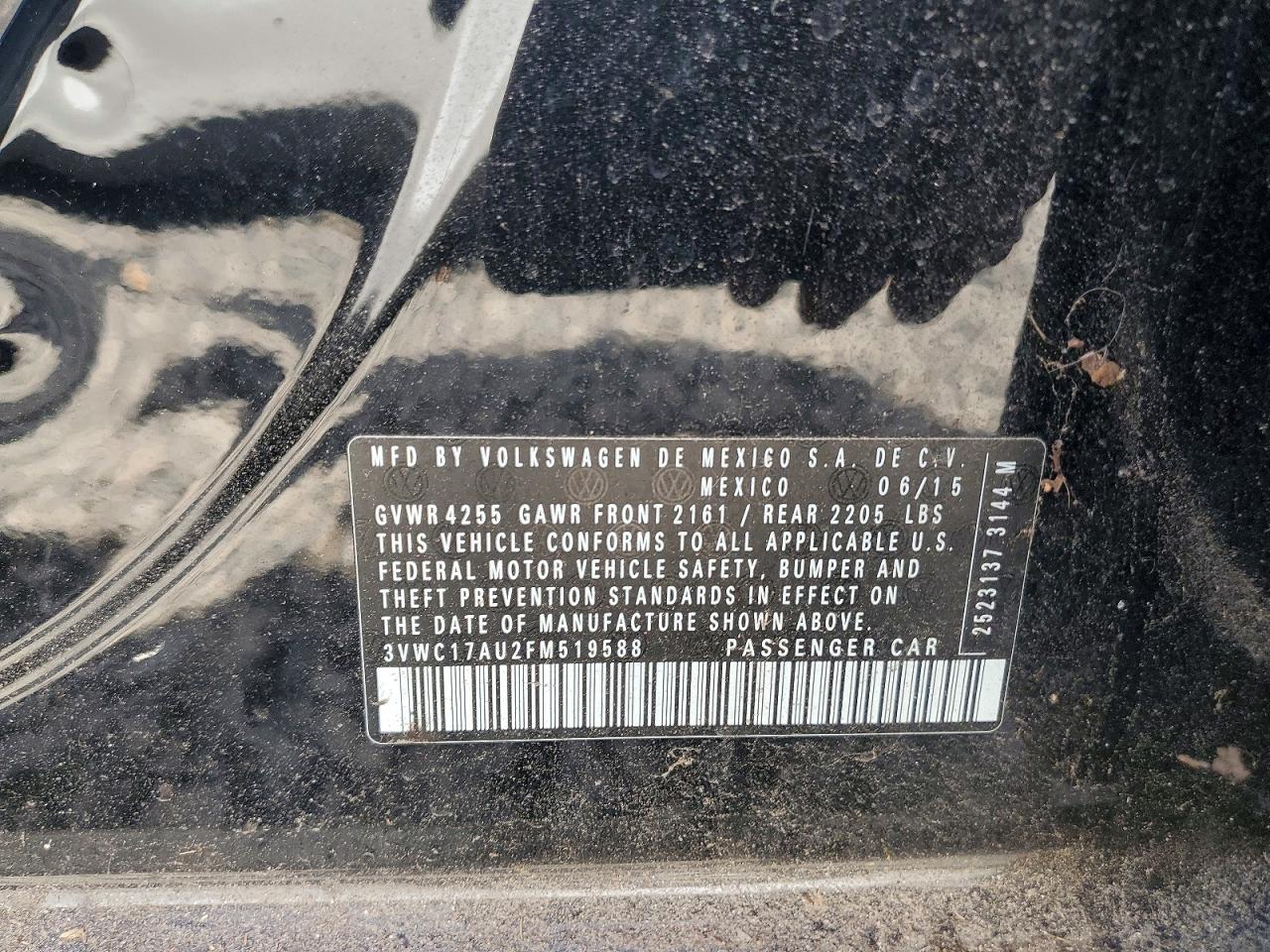 2015 VOLKSWAGEN GOLF