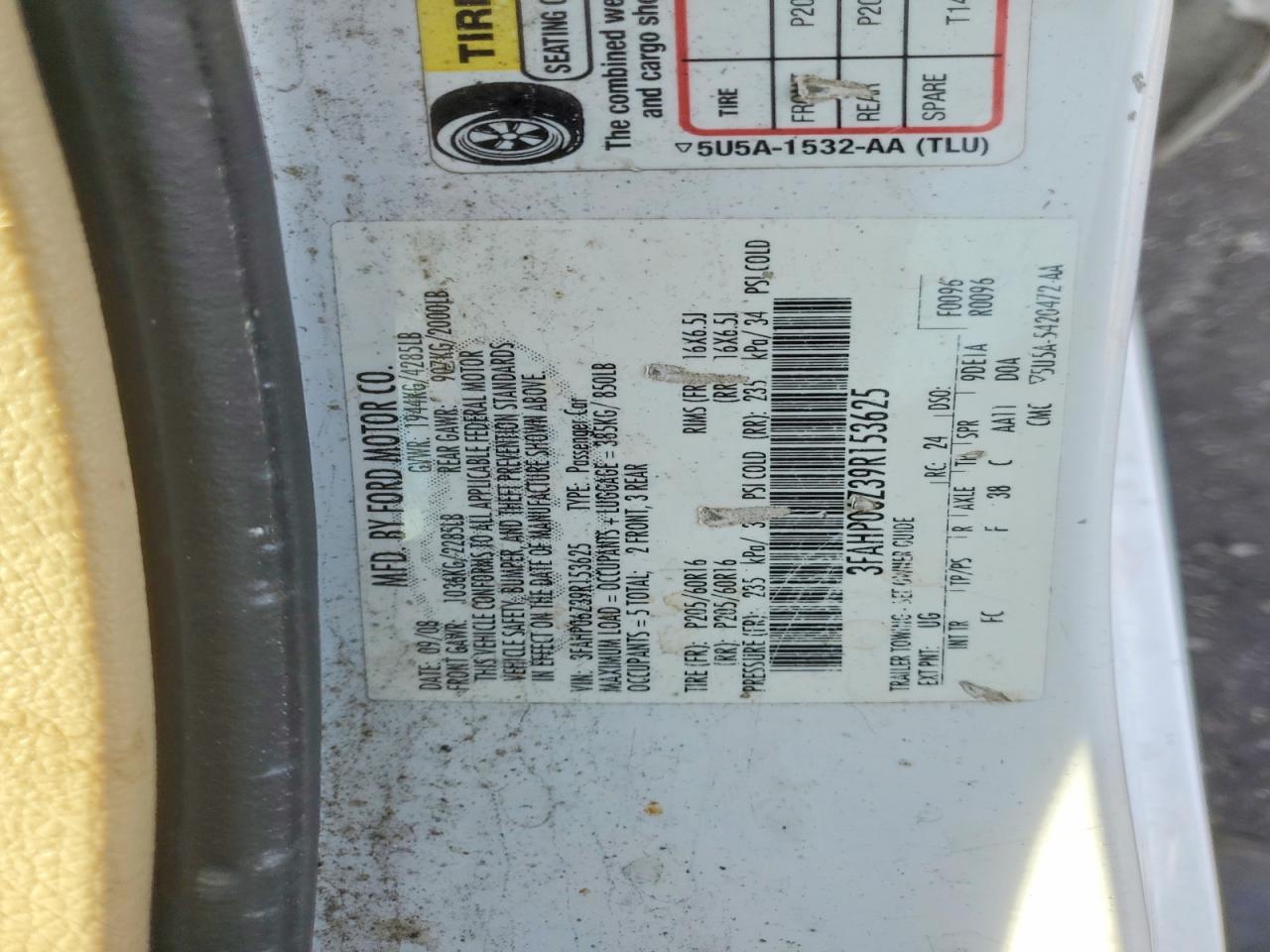 2009 FORD FUSION