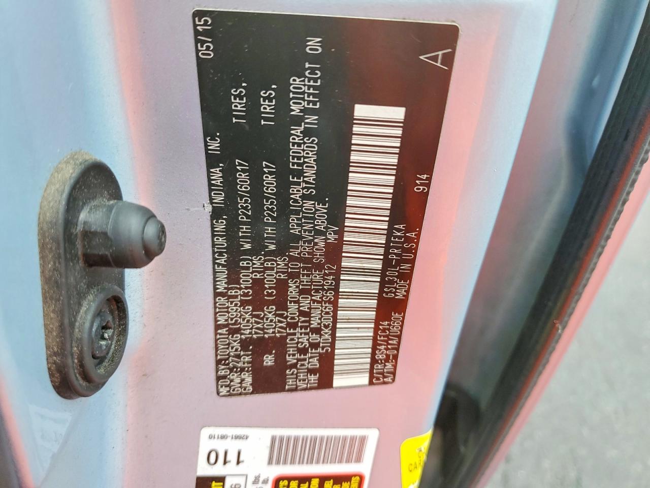 2015 TOYOTA SIENNA