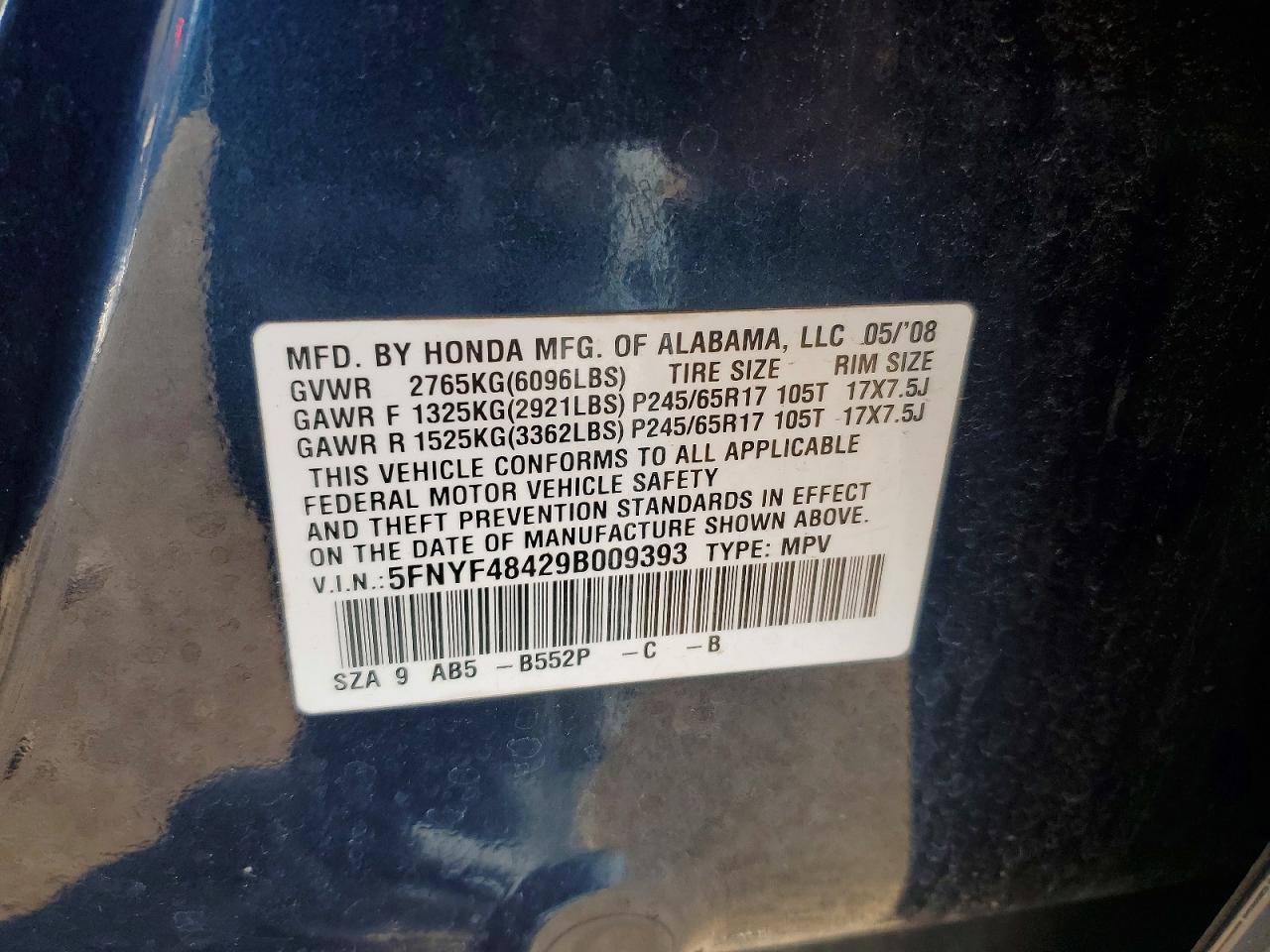 2009 HONDA PILOT