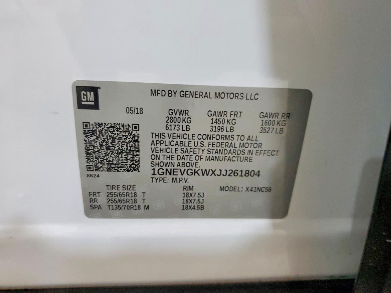 2018 CHEVROLET TRAVERSE