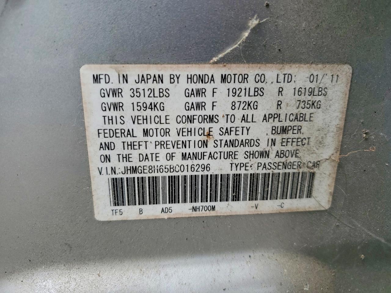 2011 HONDA FIT