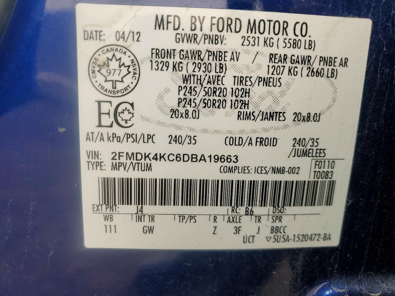 2013 FORD EDGE