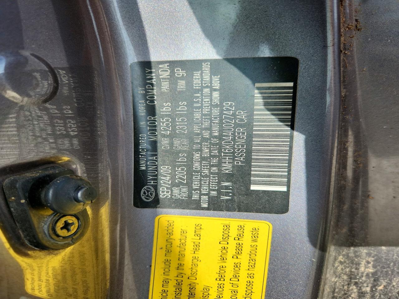 2010 HYUNDAI GENESIS