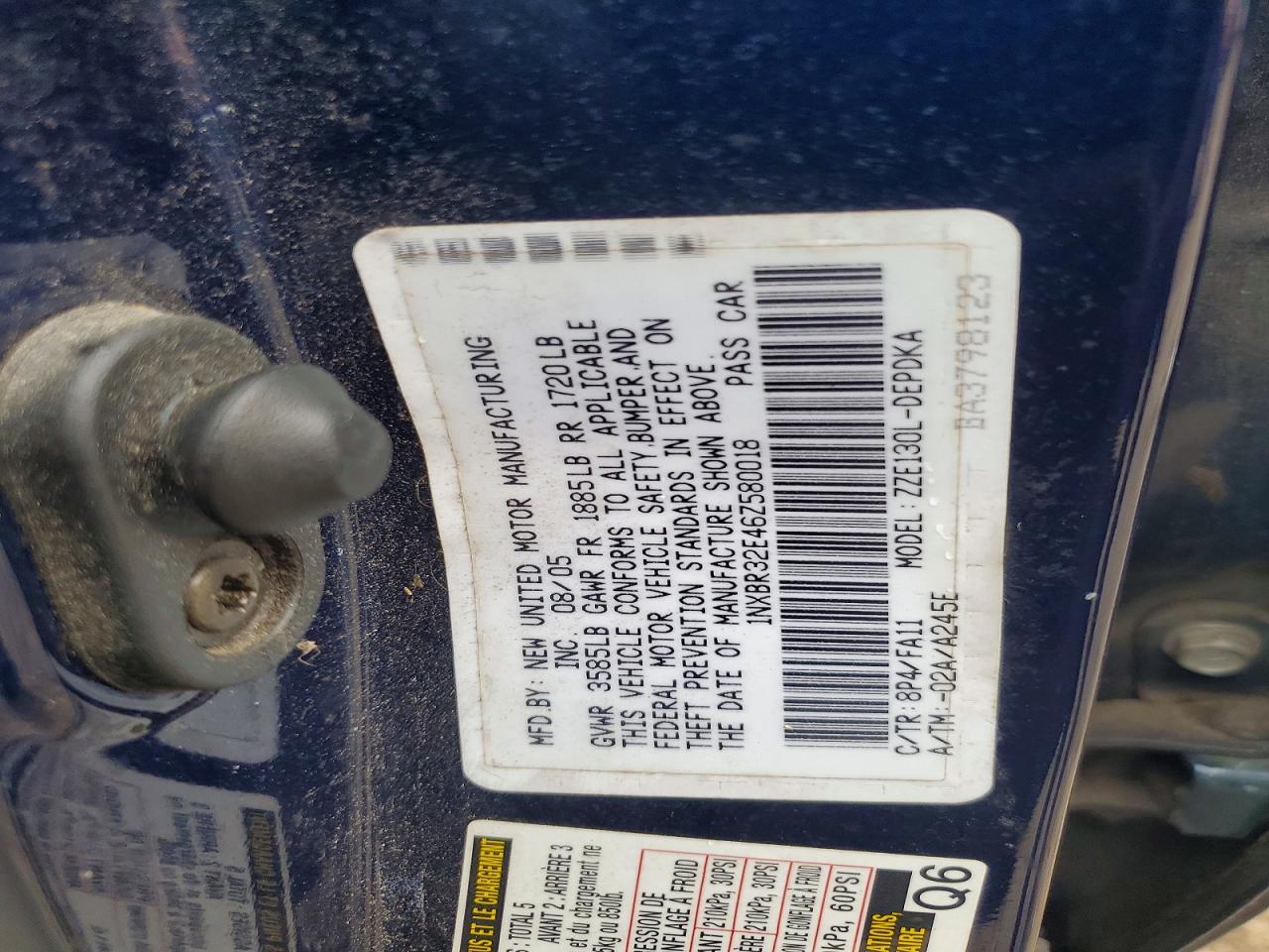 2006 TOYOTA COROLLA
